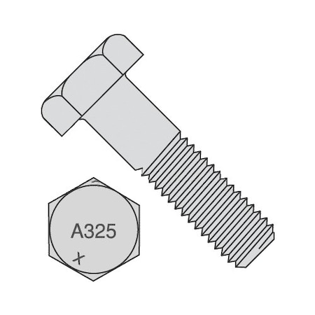 Grade A325, 1-1/4-7 Structural Bolt, Hot Dipped Galvanized Steel, 9 1/2 In L, 30 PK